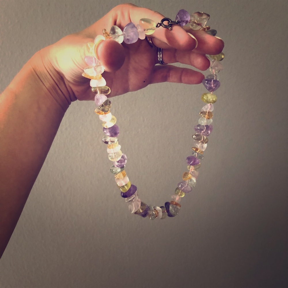 Pastel glass bead necklace